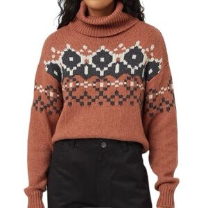 Ten Tree Intarsia Moray Sweater Clay Oak Size Small